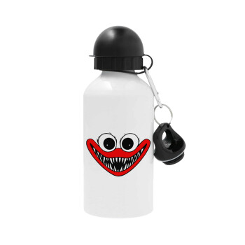 Huggy wuggy, Metal water bottle, White, aluminum 500ml