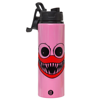 Huggy wuggy, Metallic water bottle with safety lid, 850ml aluminum