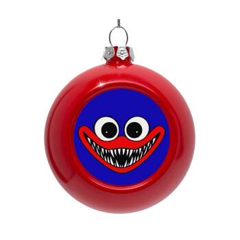 Huggy wuggy, Red Christmas tree ornament bauble 8cm