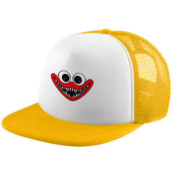 Huggy wuggy, Καπέλο Ενηλίκων Soft Trucker με Δίχτυ Κίτρινο/White (POLYESTER, ΕΝΗΛΙΚΩΝ, UNISEX, ONE SIZE)