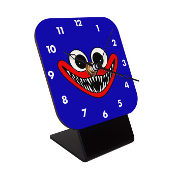 Huggy wuggy, Quartz Wooden table clock with hands (10cm)