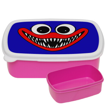 Huggy wuggy, ΡΟΖ παιδικό δοχείο φαγητού (lunchbox) πλαστικό (BPA-FREE) Lunch Βox M18 x Π13 x Υ6cm