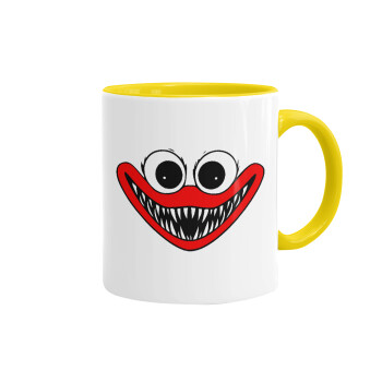Huggy wuggy, Mug colored yellow, ceramic, 330ml