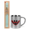 Easter Set, metallic thermal cup (300ml) & aromatic flat Easter candle (30cm) (TURQUOISE)