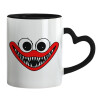 Mug heart black handle, ceramic, 330ml