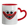 Mug heart red handle, ceramic, 330ml