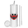 Tumbler stainless steel 600ml, with metal straw & cleaning brush