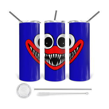 Huggy wuggy, Tumbler stainless steel 600ml, with metal straw & cleaning brush