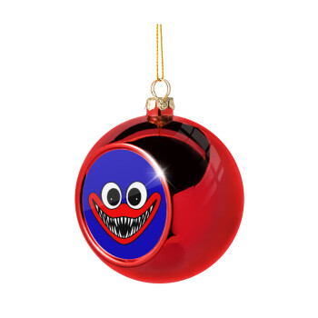Huggy wuggy, Χριστουγεννιάτικη μπάλα δένδρου Κόκκινη 8cm