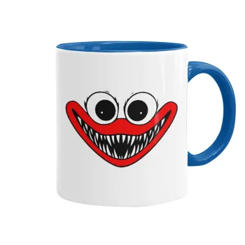 Huggy wuggy, Mug colored blue, ceramic, 330ml
