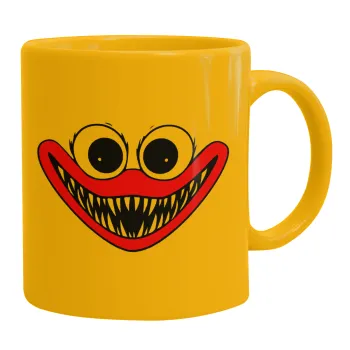 Huggy wuggy, Κούπα, κεραμική κίτρινη, 330ml