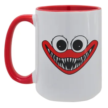 Huggy wuggy, Κούπα Mega 15oz, κεραμική Κόκκινη, 450ml