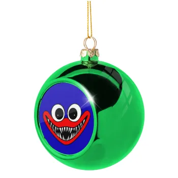 Huggy wuggy, Green Christmas tree ornament ball 8cm