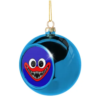 Huggy wuggy, Blue Christmas tree ball ornament 8cm