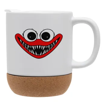 Huggy wuggy, Κούπα, κεραμική με βάση φελού και καπάκι (ΜΑΤ), 330ml