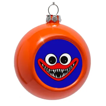 Huggy wuggy, Orange Christmas tree ornament bauble 8cm