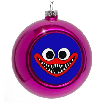 Huggy wuggy, Purple Christmas tree ornament bauble 8cm
