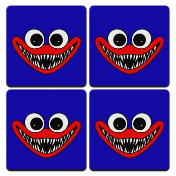 Huggy wuggy, ΣΕΤ 4 Σουβέρ ξύλινα τετράγωνα (9cm)