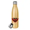 Glitter gold stainless steel thermos bottle, double-walled, 500ml