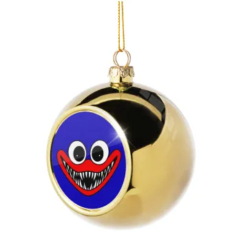 Huggy wuggy, Golden Christmas tree ball ornament 8cm