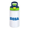 SEGA, Παιδικό παγούρι θερμό, ανοξείδωτο, με καλαμάκι ασφαλείας, πράσινο/μπλε (350ml)