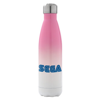 SEGA, Μεταλλικό παγούρι θερμός Ροζ/Λευκό (Stainless steel), διπλού τοιχώματος, 500ml