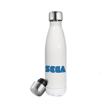 SEGA, Μεταλλικό παγούρι θερμός Λευκό (Stainless steel), διπλού τοιχώματος, 500ml