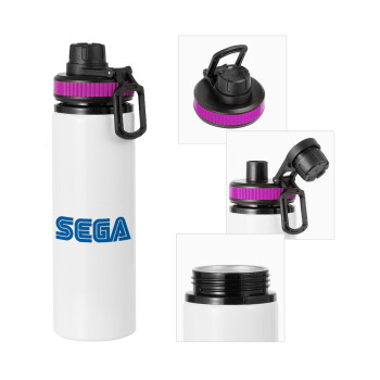 SEGA, Metallic water bottle with safety lid, 850ml aluminum