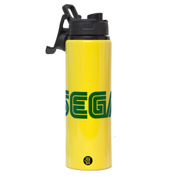 SEGA, Metallic water bottle with safety lid, 850ml aluminum