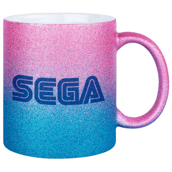 SEGA, Κούπα Χρυσή/Μπλε Glitter, κεραμική, 330ml