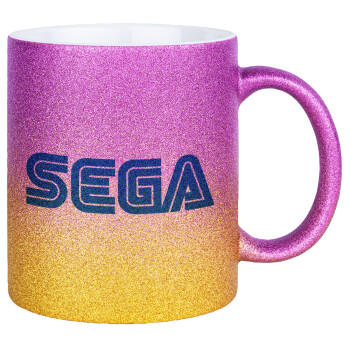 SEGA, Κούπα Χρυσή/Ροζ Glitter, κεραμική, 330ml