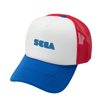 SEGA, Καπέλο Ενηλίκων Soft Trucker με Δίχτυ Red/Blue/White (POLYESTER, ΕΝΗΛΙΚΩΝ, UNISEX, ONE SIZE)