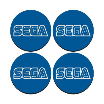 SEGA, SET of 4 round wooden coasters (9cm)