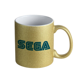 SEGA, Κούπα Χρυσή Glitter που γυαλίζει, κεραμική, 330ml