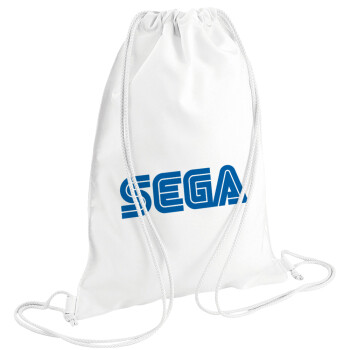 SEGA, Τσάντα πλάτης πουγκί GYMBAG λευκή (28x40cm)
