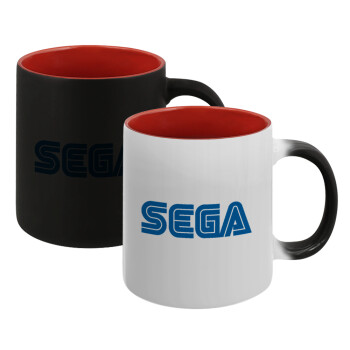 SEGA, Κούπα Μαγική εσωτερικό κόκκινο, κεραμική, 330ml που αλλάζει χρώμα με το ζεστό ρόφημα