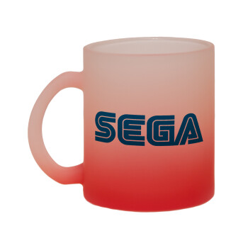 SEGA, Κούπα γυάλινη δίχρωμη με βάση το κόκκινο ματ, 330ml