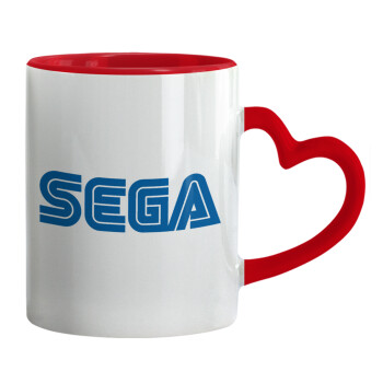 SEGA, Mug heart red handle, ceramic, 330ml