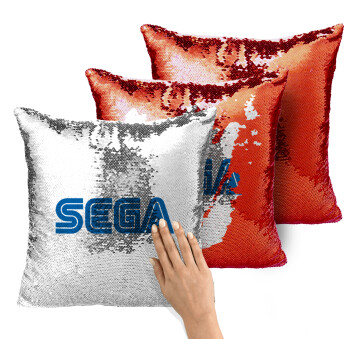 SEGA, Μαξιλάρι καναπέ Μαγικό Κόκκινο με πούλιες 40x40cm περιέχεται το γέμισμα