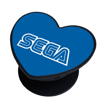 SEGA, Pop Socket καρδιά Μαύρο Βάση Στήριξης Κινητού στο Χέρι