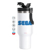 Mega Stainless steel Tumbler with lid, double wall 1,2L