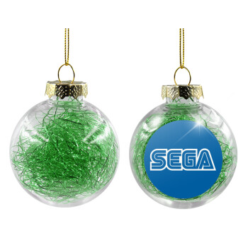 SEGA, Χριστουγεννιάτικη μπάλα δένδρου διάφανη με πράσινο γέμισμα 8cm