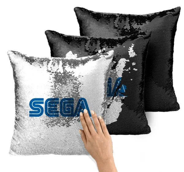 SEGA — Magic sofa cushion with black sequins, 40x40cm, filling included