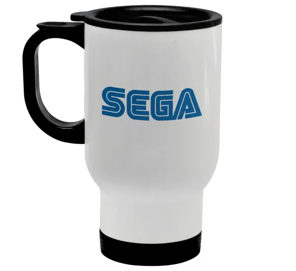 SEGA — Stainless steel travel mug with lid, double wall white 450ml