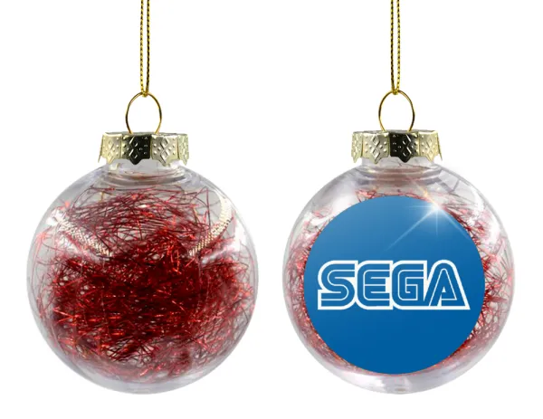 SEGA — Transparent Christmas tree ball ornament with red filling 8cm