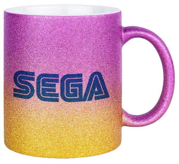 SEGA — Gold/pink glitter mug, ceramic, 330ml
