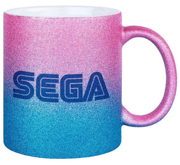 SEGA — Gold/blue glitter mug, ceramic, 330ml