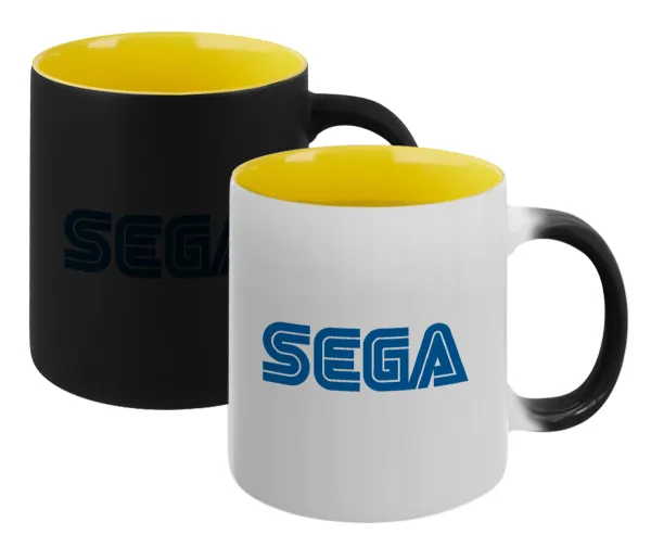 SEGA — Magic mug with yellow interior, ceramic, 330ml, changes colour with hot drinks