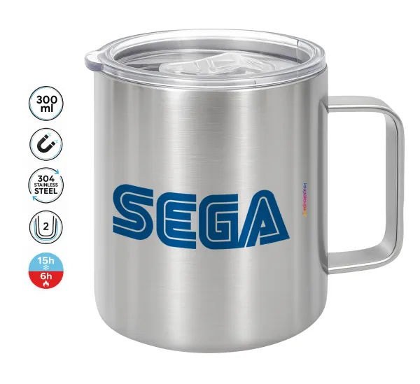 SEGA — Double-walled stainless steel mug 300ml with temperature-retaining lid