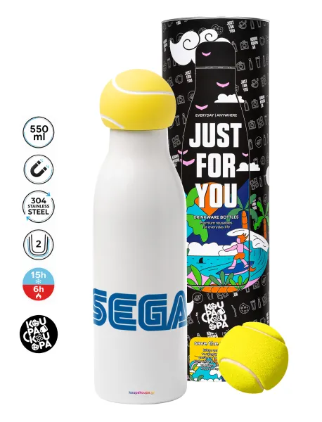 SEGA — Tennis ball Metal mug thermos White, double wall, 550ml